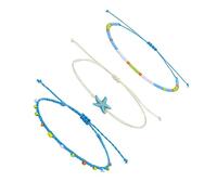WBDWWTD 3pcs Adjustable Mesh Beach Style Anklet for Women Bohemian Foot Rope