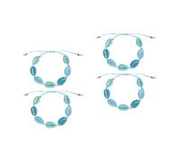 WBDWWTD 4 Pcs Chain Bracelet Friendship Bracelets Bangle for Women Shell Ankle s Hawaiian Woven Miss To Weave