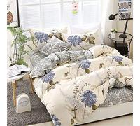 WBDWWTD 4Pcs Fresh Branch Flower Printing Bedding Set, Duvet Cover, Sheets, Pillowcases Quality Home Textile,For2.2mwidthbed