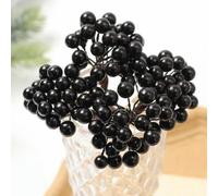WBDWWTD 50Heads Artificial Berry Fake Flowers Christmas Decoration Xmas Tree Ornaments Foam Berry For Home Decor Garland Accessories-Black