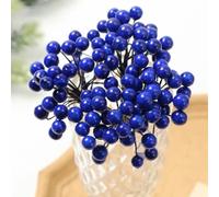 WBDWWTD 50Heads Artificial Berry Fake Flowers Christmas Decoration Xmas Tree Ornaments Foam Berry For Home Decor Garland Accessories-Blue