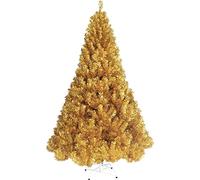 WBDWWTD 6Ft Gold Artificial Christmas Tree, PVC Needle Christmas Tree and Metal Stand, Complete Christmas Tree (Golden 180Cm(6Ft)) (Golden 180cm(6ft))