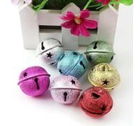 WBDWWTD 6Pcs 30mm Colorful Five-Point Star Matte Iron Bells Christmas Jingle Bells Pendant Handmade For Crafts Accessories-Mix Color