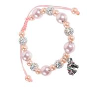 WBDWWTD Adjustable Unicorn Charm Bracelet Women Men Sturdy Pink Beaded Wrist Jewelry with Smooth Pearls Rhinestones Comfortable Fit for Party and Daily Wear