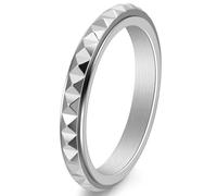 WBDWWTD Anillo Giratorio de pirámide de Oro Rosa, Banda Cerrada, joyería de para Mujer, Regalo apilable para cumpleaños