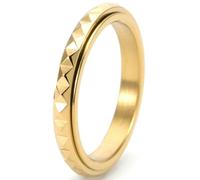 WBDWWTD Anillo Giratorio de pirámide de Oro Rosa, Banda Cerrada, joyería de para Mujer, Regalo apilable para cumpleaños