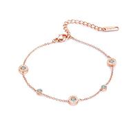 WBDWWTD Ankle Bracelet for Women Stainless Steel Roman Numerals Diamond Round Foot Jewelry Anklet Chain 18+4cm