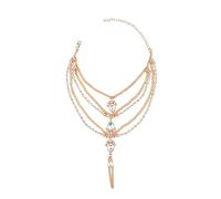 WBDWWTD Ankle Bracelet Gold Plated for Women with Water Drop Zirconia Anklet Foot Jewelry 32CM