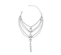 WBDWWTD Ankle Bracelet Gold Plated for Women with Water Drop Zirconia Anklet Foot Jewelry 32CM