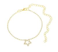 WBDWWTD Ankle Bracelet Women Silver/Gold, Cubic Zirconia Tennis Chain with Star Womens Anklet Jewelry 23+10cm