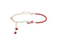 WBDWWTD Ankle Rose Gold, Bracelets Lucky Fish with Cubic Zirconia Anklet Foot Chain