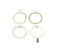 WBDWWTD Anklet Braclet, Anklets for Women Gold Plated Twisted and Snack with Pendant Foot Chain Jewelry 27CM