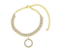 WBDWWTD Anklets Silver/Gold for Women, Cubic Zirconia Tennis Chain with Circle Womens Anklet Jewelry 18+10cm