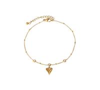 WBDWWTD Anklets Stainless Steel for Heart with Cubic Zirconia Anklet Jewelry Women 21+4cm