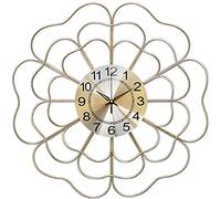 WBDWWTD Battery Operated 26 Inch Abstract Creative Flower-Shaped Metal Wall Clock, Light Luxury Decorative Silent Quartz Clock