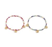 WBDWWTD Beach Ankle Bracelet, Anklets Gold Plated Bead Chain with Betterflies Pendant Foot Jewelry for Women 22CM