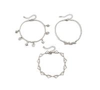 WBDWWTD Beach Ankle Bracelet, Anklets Gold Plated Cubic Zirconia Heart Stars Babygive Foot Jewelry Anklet Chain 27CM