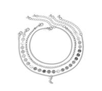 WBDWWTD Beach Ankle Bracelet Gold Plated Moon Sequins Foot Jewelry Anklet Chain 27CM