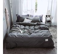 WBDWWTD Bedding Set Double Bed White, Duvet Covers Bedding Set 4 Pieces Twin Double Queen King Size Quilt Cover Flat Sheet Pillowcases Super Soft Bedding 4 Piece Set Duvet Cover with Two Pillowcase