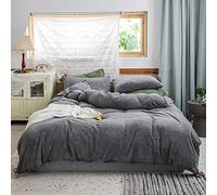 WBDWWTD Bedding Set Double Bed Yellow, Winter Duvet Cover Set, Soft Warm Flannel Thick Warm Fabric Bedding Set Duvet Cover Set, Include Quilt Cover 220×240CM + 1 Flat Sheet 245×270 CM + 2 Pillowcases