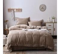 WBDWWTD Bedding Set Double Size Purple, Winter Duvet Cover Set, Double Duvet Cover Set Bedding Set Double Bed Quilt Cover Sets Flat Sheet Twin King Double Size Soft Warm Flannel Thick Gray Blue Green
