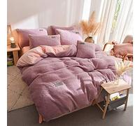 WBDWWTD Bedding Set King Size Beige,Double Bed Duvet Covers Grey,Fleece Winter Duvet Cover Set Bedding Set Double Bed Flannel Super Soft Warm Thick Duvet Cover Sets Sheet Twin King 4