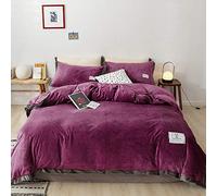 WBDWWTD Bedding Set King Size Beige, Double Duvet Covers Set Pink, Winter Bedding Set Duvet Cover Set Quilt Cover Sets Flat Sheet Soft Warm Flannel Twin King Double Size Red Gray Pink Purple