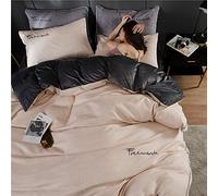 WBDWWTD Bedding Set King Size, Double Duvet Covers Set with Fitted Sheet, Winter Double Duvet Covers Set Bedding Set Double Bed 4 Pcs Quilt Cover Flat Sheet Twin Size Soft Warm Flannel