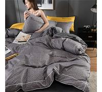WBDWWTD Bedding Set King Size, Double Duvet Covers Set with Fitted Sheet, Winter Double Duvet Covers Set Bedding Set Double Bed 4 Pcs Quilt Cover Flat Sheet Twin Size Soft Warm Flannel