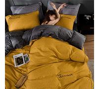 WBDWWTD Bedding Set King Size, Double Duvet Covers Set with Fitted Sheet, Winter Double Duvet Covers Set Bedding Set Double Bed 4 Pcs Quilt Cover Flat Sheet Twin Size Soft Warm Flannel
