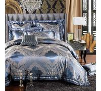 WBDWWTD Bedding Set King Size Grey Luxury, 100% Cotton Double Duvet Covers Set, Bedding Set Double Duvet Covers Set Quilt Cover Flat Sheet Silk Cotton Double Bed Twin Luxury Satin Jacquard 6pcs