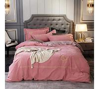 WBDWWTD Bedding Set King Size Orange, 100% Cotton Double Duvet Covers Set, Double Duvet Cover Set Bedding Set Double Bed 4 Pcs Quilt Cover Sets Flat Sheet Twin Double Size Soft Warm Flannel