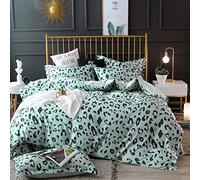 WBDWWTD Bedding Sets Double Size, Double Duvet Cover Sets Green, Bedding Sets King Size Silk Duvet Cover Sets Luxury Full Satin Soft Silky 4 Piece Comforter Cover Set Adult Flat Sheet Double Twin