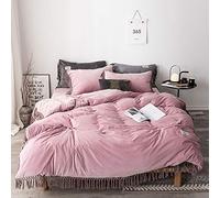WBDWWTD Bedding Sets King Size Green, Double Bed Duvet Covers Grey, Duvet Cover Set with Fitted Sheet Bedding Set Winter Quilt Cover Sets Flat Sheet Soft Warm Flannel Double Bed Twin King