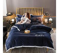 WBDWWTD Bedding Sets King Size Purple, Winter Duvet Cover Set, Bedding Set Double Bed Double Duvet Cover Set Quilt Cover Sets Flat Sheet Twin King Double Size Soft Warm Flannel Blue Red Green