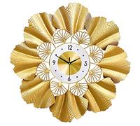WBDWWTD Big Wall Clocks 3D Metal Decor Silent Wall Clock Luxury Crystal Bling Gold Wall Clocks for Kitchen Living Room Bedroom Bathroom