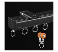 WBDWWTD Black Ceiling Mounted Curtain Track 3mter 2m 5m 6m 8m 10m, Curtain Rails and Fittings for Heavy Curtains, Wall Mounted Metal Curta