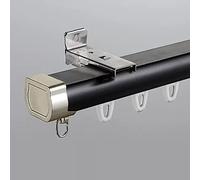 WBDWWTD Black Curtain Track 6ft 7ft 8ft 10ft 12ft 14ft 16ft 20ft 30ft, Heavy Duty Drapery Rod with Hooks and All Accessories for Bund Bed,