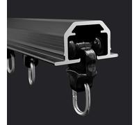 WBDWWTD Black Curtain Tracks Ceiling Mount, Recessed Hidden Aluminum Single Track for Home Office Living Room Bedroom Privacy, Room Divide