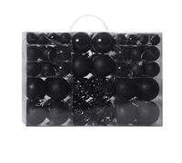WBDWWTD Box 100pcs 3-6CM Christmas Tree Decorations Bright Interior Decoration 9 Color Matte -100pcs Black