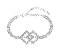 WBDWWTD Bracelet for Women Silver/Gold, Tennis Chain with Cubic Zirconia Womens Anklet Jewelry 22.4+10cm