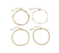 WBDWWTD Bracelets for Women, Anklets Gold Plated Snake Belcher Chain Anklet Bracelet Jewelry 26CM