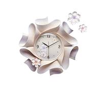 WBDWWTD Chinese Frangipani Shape Clock Wall Clock Creative Decoration Home Fashion Wall Clock Wall Clock Decorative Clock (Color : Purple) (Purple)