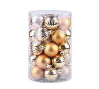 WBDWWTD Christmas Balls Home Xmas Tree Wreath 12/34PCS 40mm 60mmChristmas Tree Decor Glitter Gold Silver Plastic Hanging Pendant Decorations (Size J) (D Other)