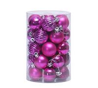 WBDWWTD Christmas Balls Home Xmas Tree Wreath 12/34PCS 40mm 60mmChristmas Tree Decor Glitter Gold Silver Plastic Hanging Pendant Decorations (Size J) (F Other)