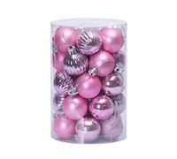 WBDWWTD Christmas Balls Home Xmas Tree Wreath 12/34PCS 40mm 60mmChristmas Tree Decor Glitter Gold Silver Plastic Hanging Pendant Decorations (Size J) (N Other)