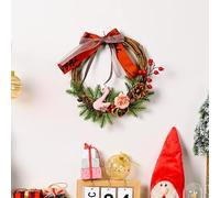 WBDWWTD Christmas Garland Artificial Pinecone Red Berry Hanging Ornaments Front Door Wall Decorations Tree Wreath-A