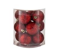 WBDWWTD Christmas Ornaments, 12Pcs/Box Solid Color Decorative Accessory Multi-Purpose Xmas Tree Pendant for Christmas Tree Christmas Hanging Ornaments Holiday Decor (Color : Red) (Red)