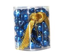 WBDWWTD Christmas Ornaments, 48 PCS Christmas Decorations Glass Family Merry Party Ornaments 1.5cm Plastic Christmas Tree Hanging Pendant Holiday Decor (Color : Rose Red) (Blue)