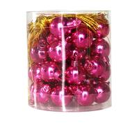WBDWWTD Christmas Ornaments, 48 PCS Christmas Decorations Glass Family Merry Party Ornaments 1.5cm Plastic Christmas Tree Hanging Pendant Holiday Decor (Color : Rose Red) (Rose Red)
